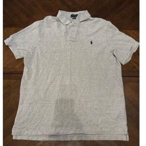 Polo Ralph Lauren Mens Gray Classic Fit Short Sleeve Polo Shirt XL‎ |W1